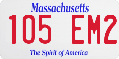 MA license plate 105EM2