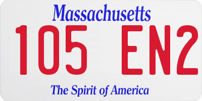 MA license plate 105EN2