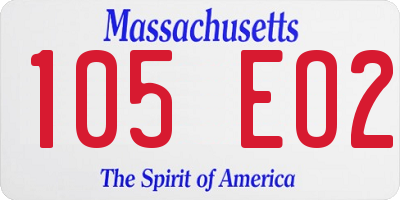 MA license plate 105EO2