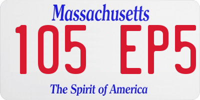 MA license plate 105EP5