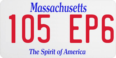 MA license plate 105EP6
