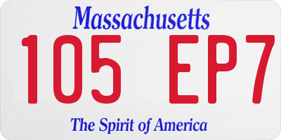 MA license plate 105EP7