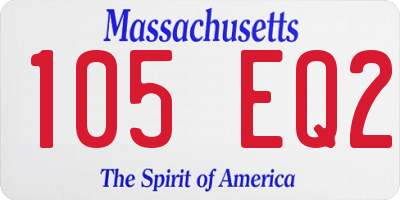 MA license plate 105EQ2