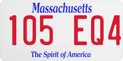 MA license plate 105EQ4