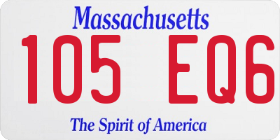MA license plate 105EQ6