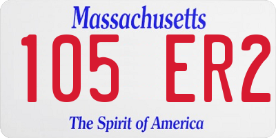 MA license plate 105ER2