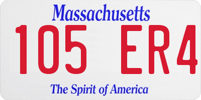 MA license plate 105ER4