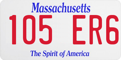 MA license plate 105ER6