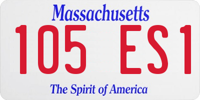 MA license plate 105ES1