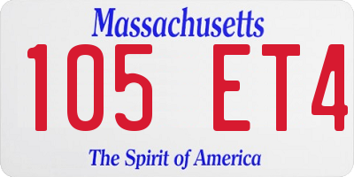 MA license plate 105ET4