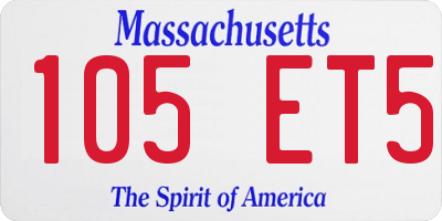 MA license plate 105ET5