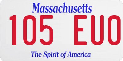 MA license plate 105EU0