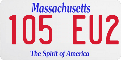 MA license plate 105EU2