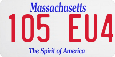 MA license plate 105EU4