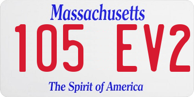 MA license plate 105EV2