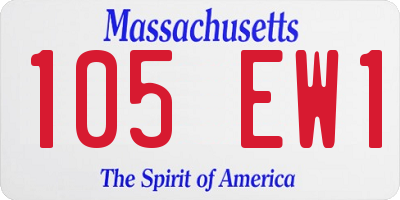 MA license plate 105EW1