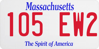 MA license plate 105EW2