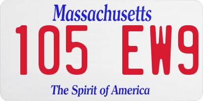 MA license plate 105EW9