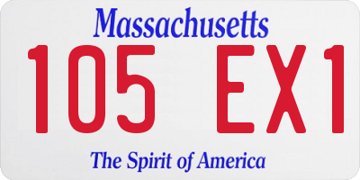 MA license plate 105EX1