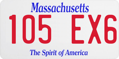 MA license plate 105EX6