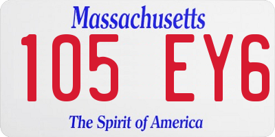 MA license plate 105EY6
