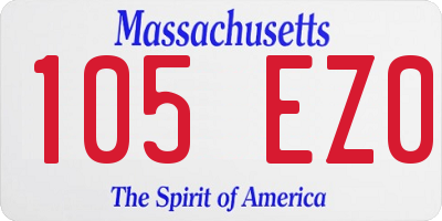 MA license plate 105EZ0