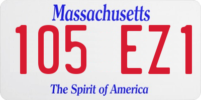 MA license plate 105EZ1