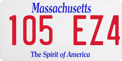 MA license plate 105EZ4