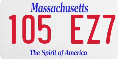 MA license plate 105EZ7