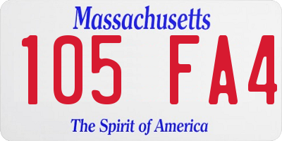 MA license plate 105FA4