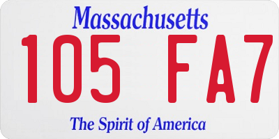 MA license plate 105FA7