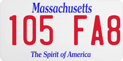 MA license plate 105FA8