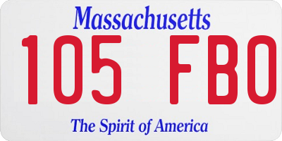 MA license plate 105FB0