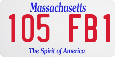MA license plate 105FB1