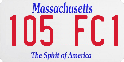 MA license plate 105FC1