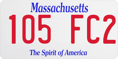 MA license plate 105FC2