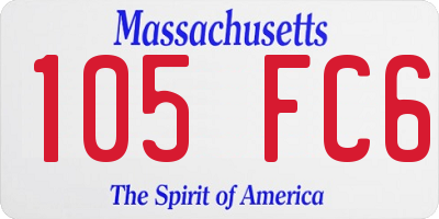 MA license plate 105FC6