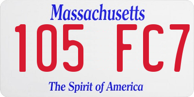 MA license plate 105FC7