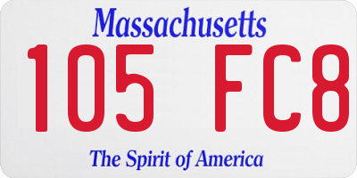 MA license plate 105FC8