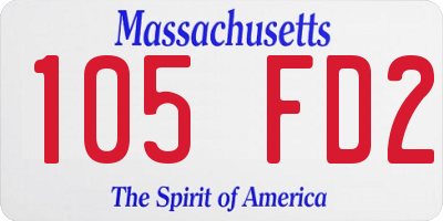 MA license plate 105FD2