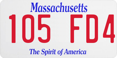MA license plate 105FD4