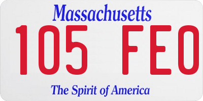 MA license plate 105FE0
