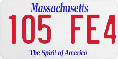 MA license plate 105FE4