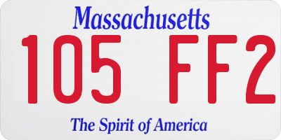 MA license plate 105FF2