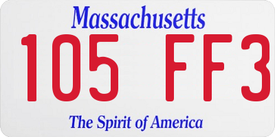 MA license plate 105FF3