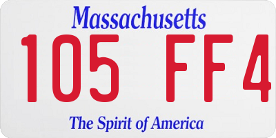 MA license plate 105FF4