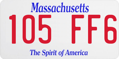 MA license plate 105FF6