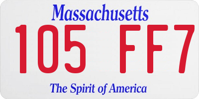 MA license plate 105FF7