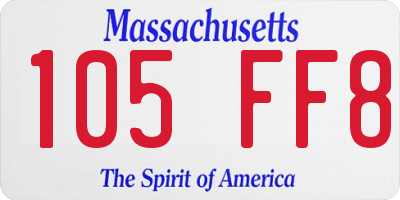 MA license plate 105FF8