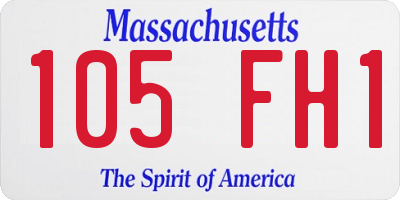 MA license plate 105FH1